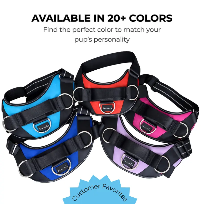 ShawnCo | Essential Dog Harness with 3 Leash Clips – Reflective, Adjustable & Padded Vest for Easy Walks and Training (Small to Large Dogs)