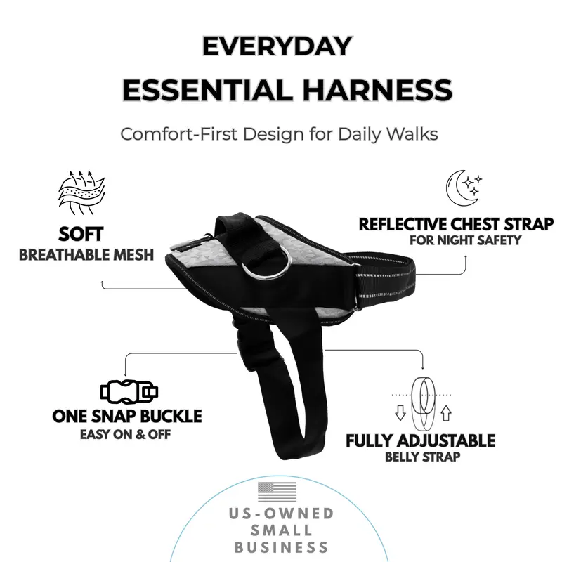 ShawnCo | Essential Dog Harness with 3 Leash Clips – Reflective, Adjustable & Padded Vest for Easy Walks and Training (Small to Large Dogs)