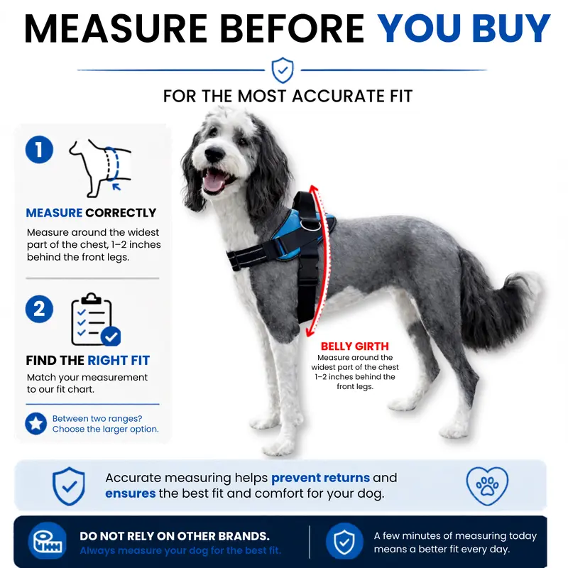 ShawnCo | Essential Dog Harness with 3 Leash Clips – Reflective, Adjustable & Padded Vest for Easy Walks and Training (Small to Large Dogs)