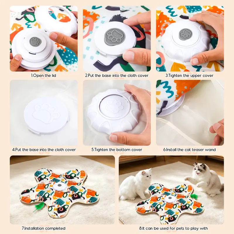 Minmin's House Interactive Kitten Wand Teaser Toy with Lifelike Bird Chirp Rechargeable Hidden Feathers for Indoor Exercise Boredom Relief Anti Depression Fun Gift for Cats